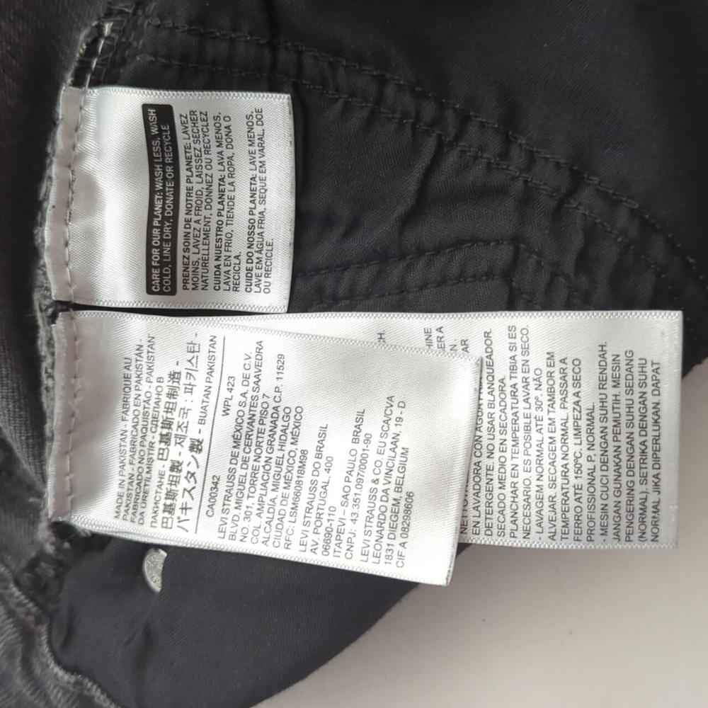 Levi’s Premium Gray High Waisted Jeans Wedgie Skinny Cropped 20W Black - Picture 10 of 10